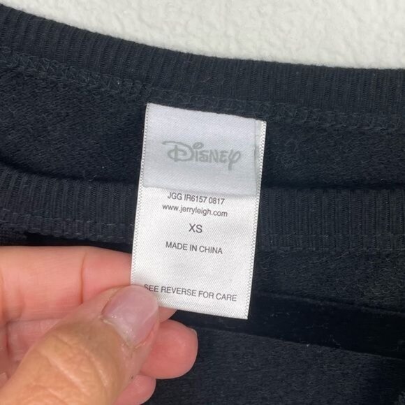 Disney Jerry Leigh Mickey Mouse Black Keyhole Sweatshirt XS Soft Lightweight NWT - Picture 2 of 7